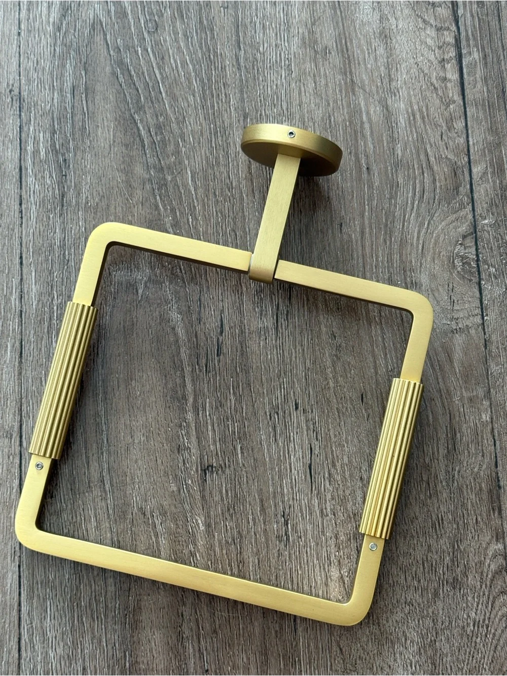 RH Restoration Hardware Pillars Square Towel Ring gold Brass Bathroom New